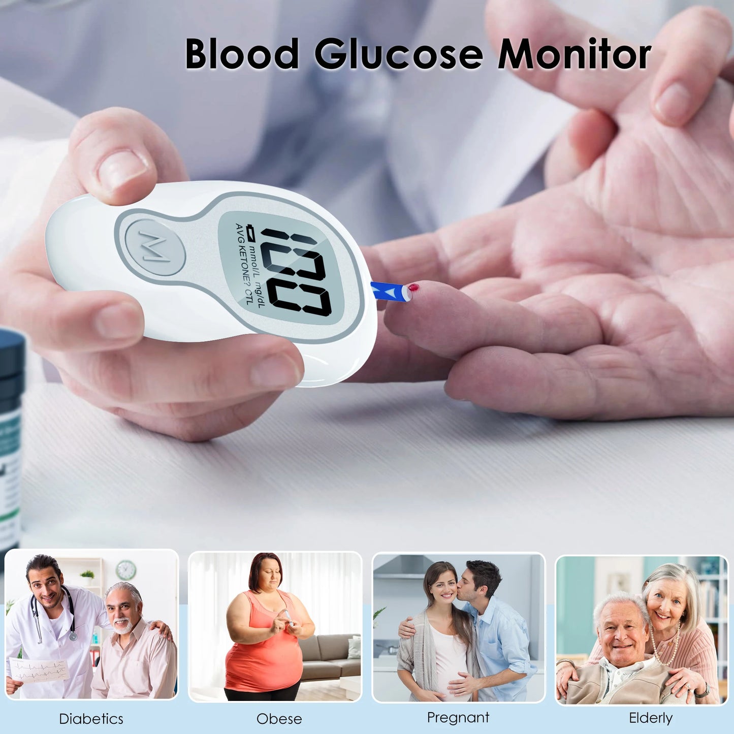 Blood Sugar Monitor With Test Strips